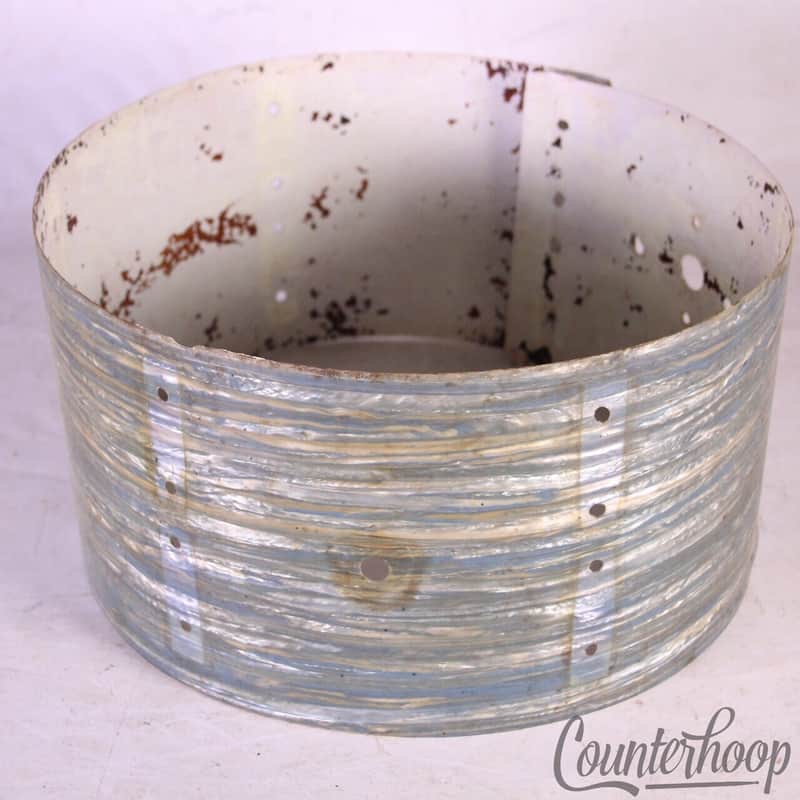 Ludwig Blue Oyster Pearl 8x12"Tom Wrap Material Bass Drum Inlays/Patches 60s USA image 1