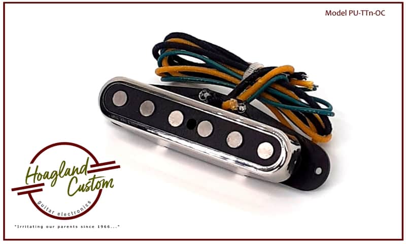 Hoagland Custom "Twisted Tele" Style Neck Pickup w/Open Magnets Chrome Cover image 1