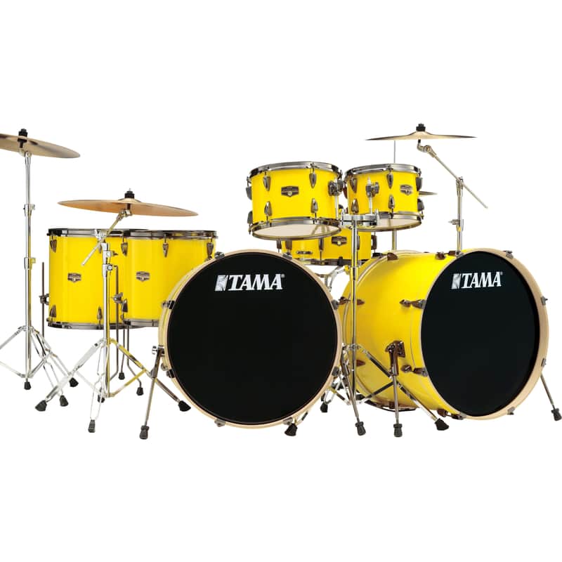 Tama IE72ZH8WBNELY Imperialstar 7-Piece Drumkit with Double Bass Drums (22,10,12,14,16,SD) - Electric Yellow image 1