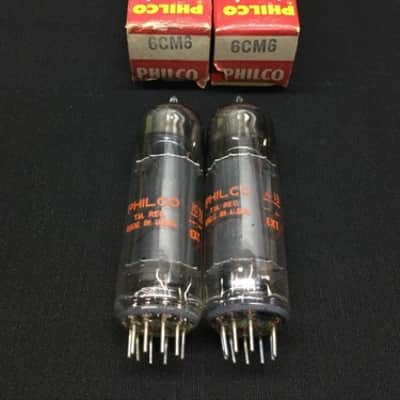 MATCHED PAIR PHILCO 6CM6 Black Plate (6973 Sub **) Jukebox VACUUM TUBES 10.8505 image 2