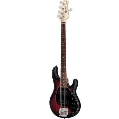 Sterling by Music Man Stingray RAY5 HH M/R Ruby Red Burst Satin image 2