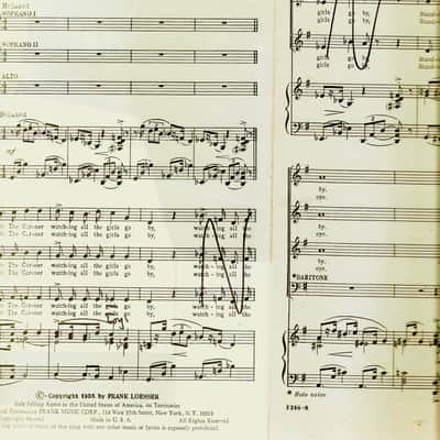 Frank Choral Library set of 3 Music Sheets Vintage 1950's Words and Music from The Pajama Game, Damn Yankees, The Most Happy Fella image 6