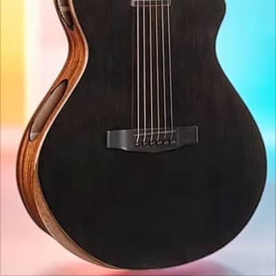 Cort Masterpiece Series Modern Black Acoustic-Electric Guitar - Stunning Trans Black Gloss Finish w/ Case image 3