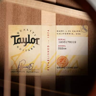 Taylor Next Generation 322ce 14-Fret Grand Concert Acoustic/Electric Guitar - Shaded Edgeburst with Hardshell Case image 16