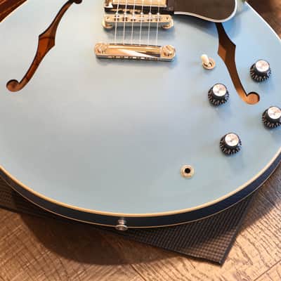2024 Gibson ES-335 Block Semi-Hollow Electric Guitar Pelham Blue + OHSC image 5