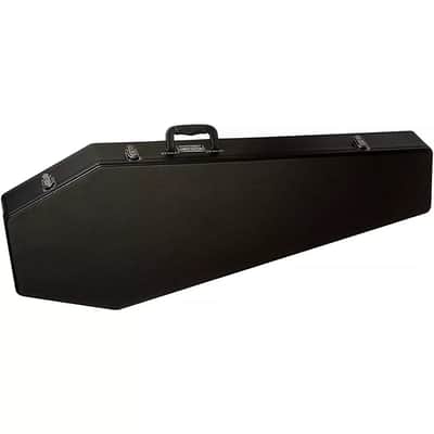 Coffin Shaped Universal Guitar Case | Black Exterior with Red Velvet Interior | Fits All Standard Electric Guitars image 1