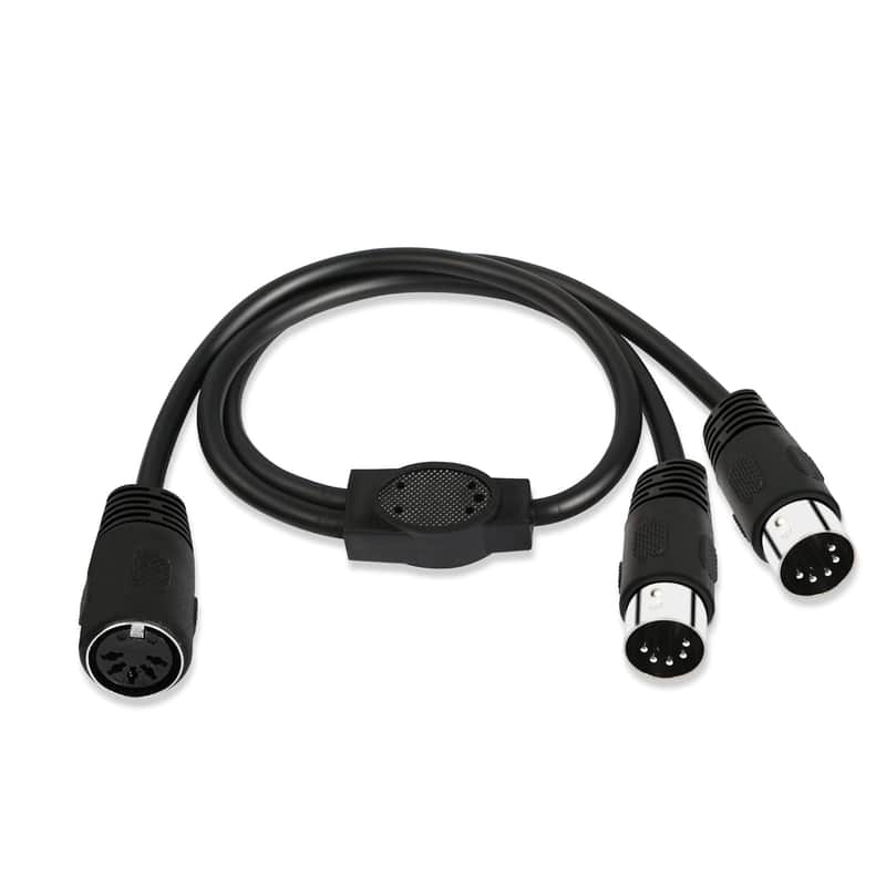 MIDI Splitter Y Adapter Cable 19.6 Inch Din 5 Pin Female to Dual Din 5 Pin Male MIDI Cable for MIDI Mixers,MIDI Keyboards,Music Mixers Electronic Pianos etc image 1