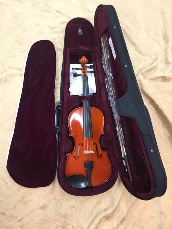 Celestini 3/4 Size (13") Advanced  Student Violin Gloss Finish-Real Wood/Ebony-Shop Setup! image 1
