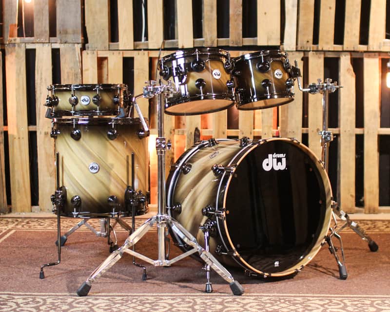 DW Collector's SonicPly Twisted Rainbow Drum Set - 22,10,12,16,14sn - SO#1429225 image 1