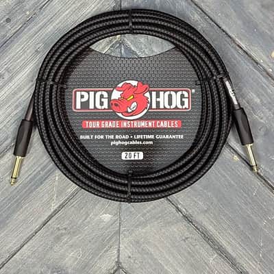 Pig Hog PCH20BK 20ft Black Woven Straight to Straght Instrument Cable image 3