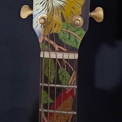 Blueberry NEW IN STOCK Handmade Acoustic Guitar Parlor Birds Motif image 7