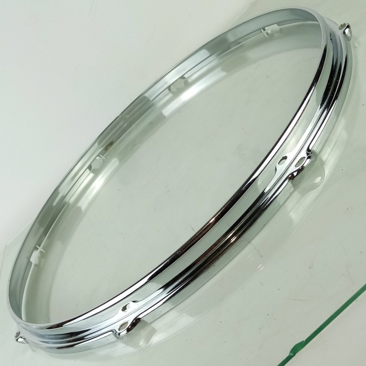 Slingerland 16"BRASS 50s Stick-Saver Floor Tom Drum Rim/Hoop 8Lug Chrome COB — main photograph