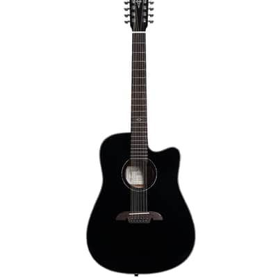 Alvarez AD60-12CEBK-12 Strings Dreadnought Acoustic / Electric Guitar in Black image 2