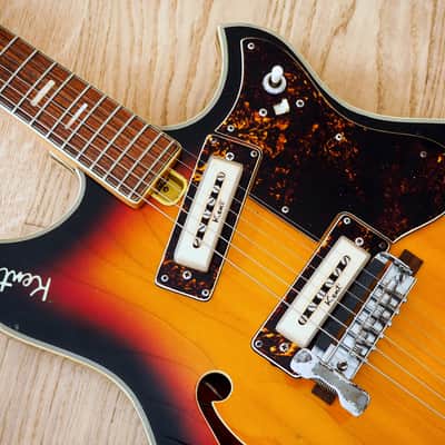 1960s Kent Model 820 Vintage Electric Guitar Japan Kawai Flame Maple 100% Stock image 8