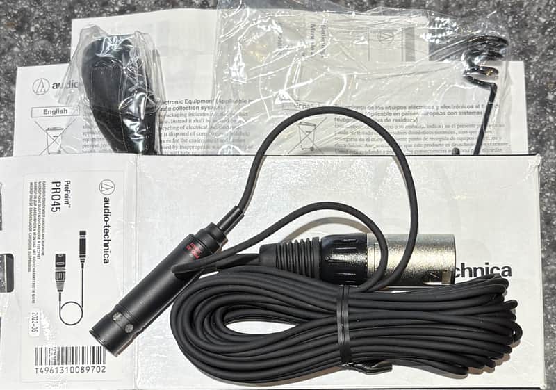 New Old Stock Audio-Technica PRO45 Cardioid Condenser Hanging Microphone 2010s - Black image 1