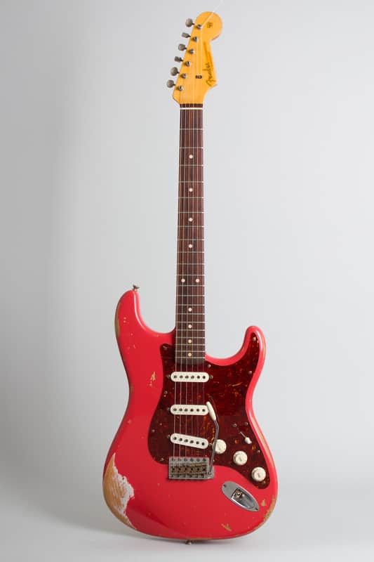 Fender  Custom Shop 61 Stratocaster Relic Solid Body Electric Guitar (2014), ser. #R78076, original brown tolex hard shell case. image 1