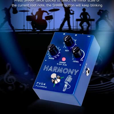 FLAMMA FV04 Vocal Harmony Pedal Vocal Effects Processor Stompbox Voice Mic Harmonizer with Reverb 12 Pitches with 11 Different Harmony Modes All-In-One for Singer and Guirist Singing Recording image 4