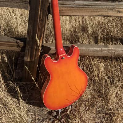Semi-Hollow Orange Burst Seymour Duncan P-Rails w/Triple Shot Mounting Rings image 3