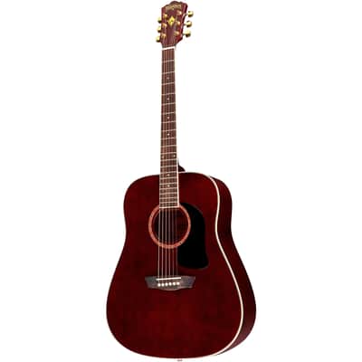 Washburn WD10SB Solid Top Dreadnought Acoustic Guitar, Black | Reverb