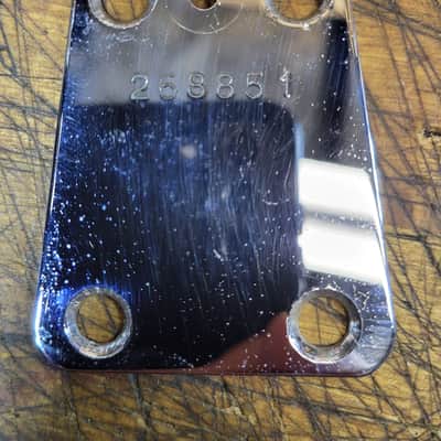 Vintage RARE 1966 EKO Model 995/2 Italy Electric Bass Guitar Neck Plate and Installation Screws Luthier Parts image 2