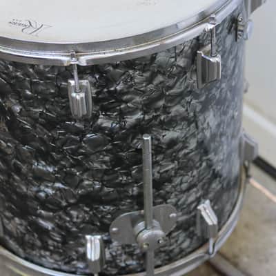 Rogers Holiday 16 x 16 floor tom fullerton 1960's  - black diamond pearl image 5