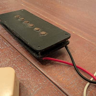 Fender Jazzmaster Guitar Pickup And Cover Pre CBS 1959 Cream With Black Bobbin 7.78K image 5