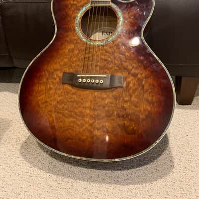 ESP LTD Xtone Acoustic XAC30EQM 2010s Tobacco Sunburst Quilted Maple image 2