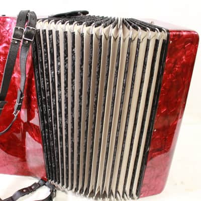 Hohner Student 120 Accordion in Red Pearloid w/ Case image 20