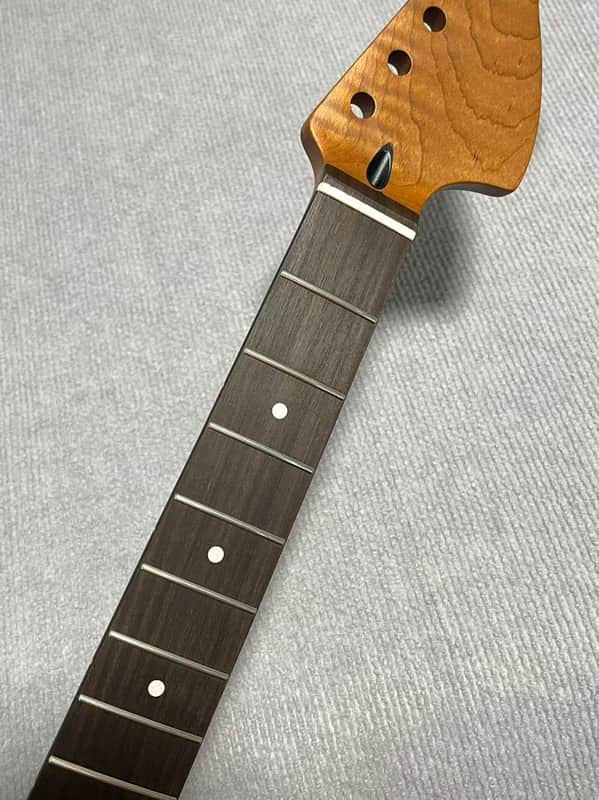 Large headstock 24 inch 21 frets Roasted Maple guitar neck 24inch hole 10mm Satin for JAGUAR body Rosewood fingerboard image 1