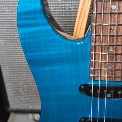 Signed Ibanez MM1-TAB Martin Miller Signature with Roasted Maple Neck 2010s - Transparent Aqua Blue Signed by Martin Miller imagen 9
