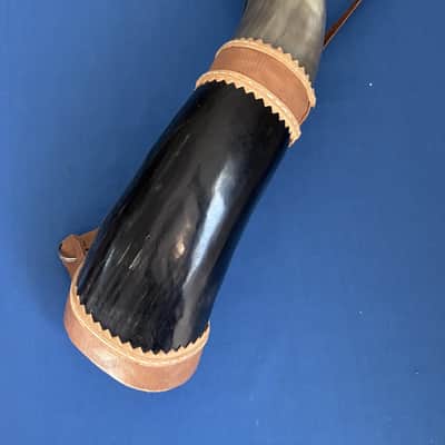 40" Brazilian Berrante Ox Horn Trumpet Handmade in 5 Horns and Leather Streaps image 2