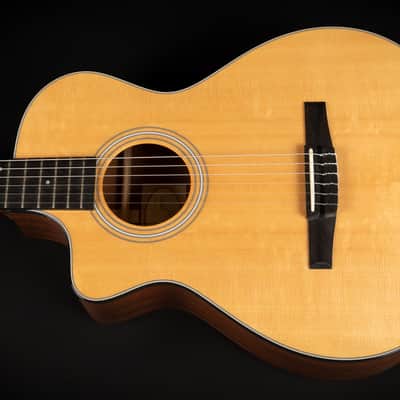 2012 Taylor 312ce-N LH - Natural | USA All Solid Crossover Classical Lefthand Guitar Nylon Cutaway Pickup | OHSC image 4