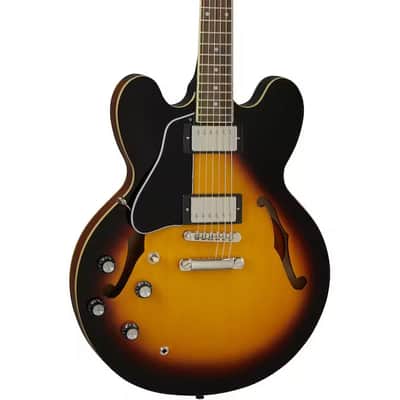 Epiphone ES-335 Left Handed Semi-Hollowbody Guitar - Vintage Sunburst image 8