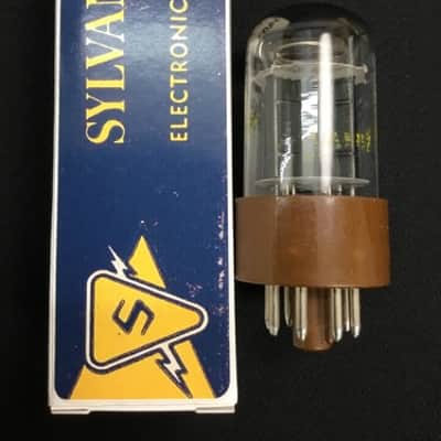 SYLVANIA 6SN7GTB Triangle Plates Brown Base AUDIO VACUUM TUBE Tested 2.1517-D image 1