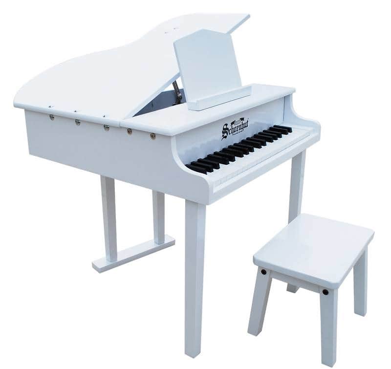 Schoenhut 37-Key WHITE Children's/Kid's Concert Baby Grand Piano w/ Bench - 379W image 1