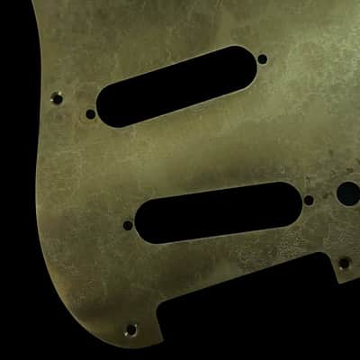 Made-to-Order - Aged Brass - 8-hole SSS 50s Stratocaster Pickguard Scratchplate Set for Fender - Hand-finished image 4