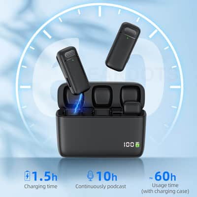 2in1 K30 Wireless Lavalier Microphone For iPhone Android Phone Camera Audio Video 2 Clip-on Microphones For YouTube TikTok Live image 4