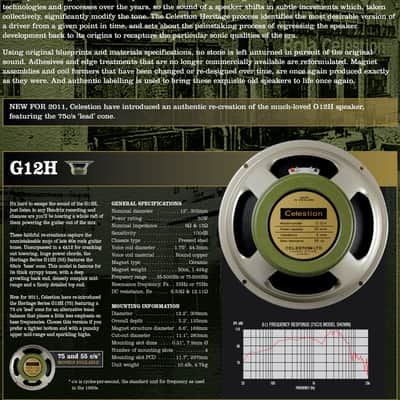 Celestion heritage greenback 55hz 12"  8ohm 30W Ceramic Magnet Guitar Speaker 100dB 55Hz image 1