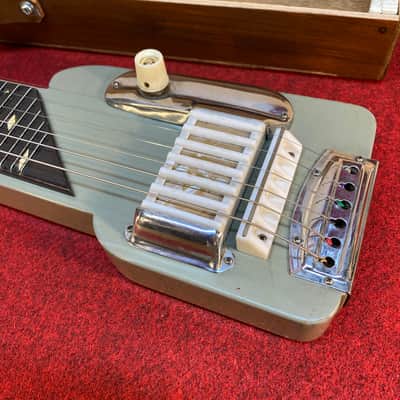 Vintage Teisco model 7 lap steel guitar set with homemade case image 12