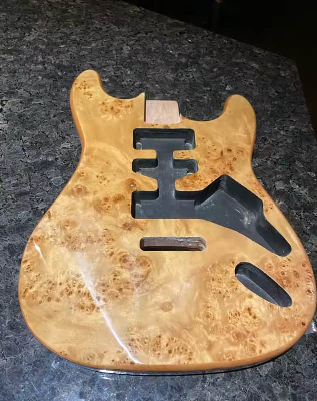 Strat Style Guitar Mahogany Body with Splatted Maple Top, Glossy finish image 1