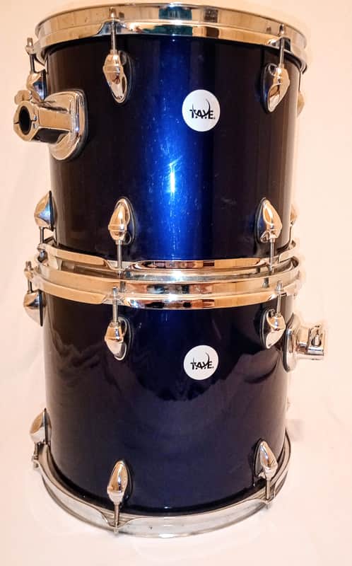 TAYE RACK TOMS PAIR - NAVY BLUE LACQUER - FREE SHIP TO C-USA! image 1