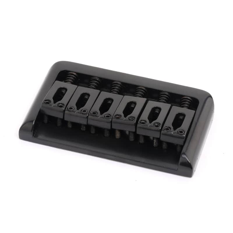 Musiclily 6 String Non Tremolo Electric Guitar Bridge Saddle for Fender Strat Tele Guitar, Black image 1
