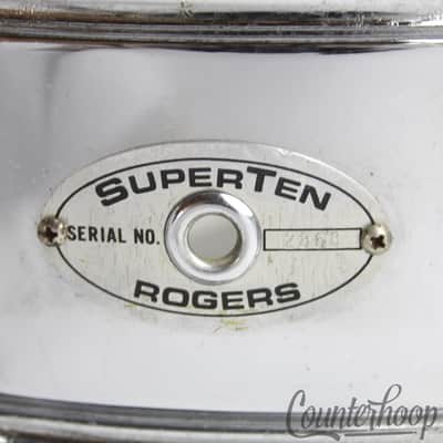 *Rogers SuperTen 14x5"Snare Drum COS Steel 10Lug 1973 Script Chrome Vintage 70s* image 2