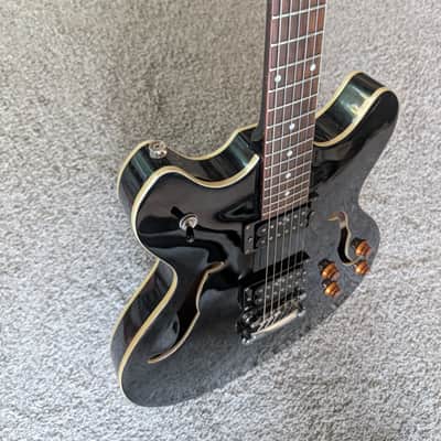 Oscar Schmidt OE30-BK Delta King Semi-Hollow 2010s - Black image 3