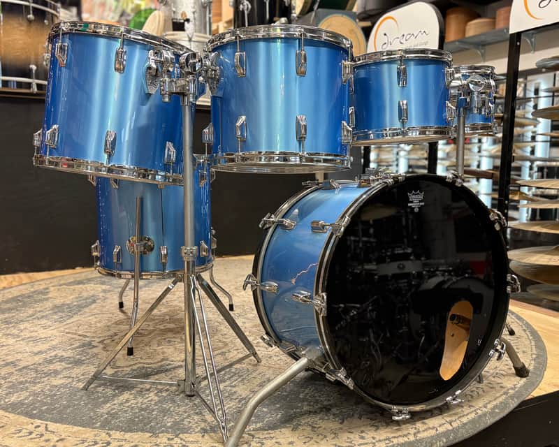 Rogers XP8 Six Piece Drum Set - 1980s - Blue Mist image 1