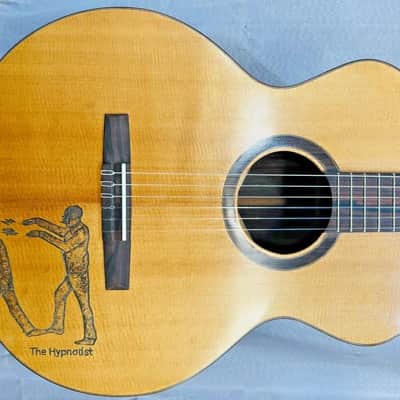 Classical Nylon String Guitar Handmade by Blueberry, 6 String Hypnosis Motif Guitar,Custom Handcrafted Wooden Guitar, Nylon String image 1