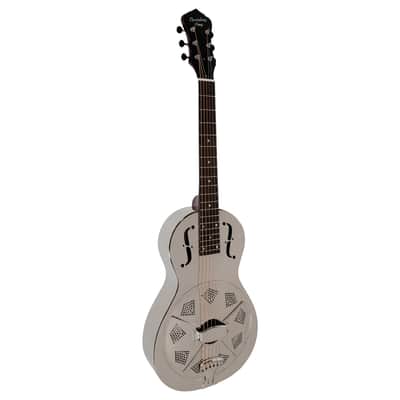 Recording King Model RM-993 Metal Body Single O Resonator Guitar Nickel-Plated image 1