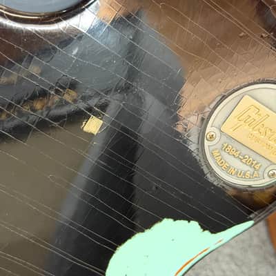Gibson 1960 Standard Historic Les Paul 2016 - Black over Kerry Green Aged image 17