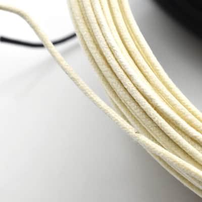 10ft 3 Color Cloth-Covered Pre-tinned 7-Strand Waxed Covered Pre-tinned Vintage-Style Guitar Wire Cable Guitar Parts Instrument 3.34ft of Each Black/White/Yellow image 4