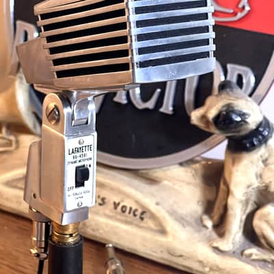 Rare 1960's Lafayette 99-4581 Dynamic Microphone, NOS, works, w/cable & stand image 5